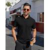 imageCOOFANDY Mens Polo Shirts Short Sleeve Moisture Wicking Golf Shirt Fashion Casual Collared TShirtBlack