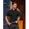imageCOOFANDY Mens Polo Shirts Short Sleeve Moisture Wicking Golf Shirt Fashion Casual Collared TShirtBlack