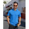 imageCOOFANDY Mens Polo Shirts Short Sleeve Moisture Wicking Golf Shirt Fashion Casual Collared TShirtBlue