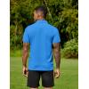 imageCOOFANDY Mens Polo Shirts Short Sleeve Moisture Wicking Golf Shirt Fashion Casual Collared TShirtBlue