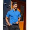 imageCOOFANDY Mens Polo Shirts Short Sleeve Moisture Wicking Golf Shirt Fashion Casual Collared TShirtBlue