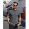 imageCOOFANDY Mens Polo Shirts Short Sleeve Moisture Wicking Golf Shirt Fashion Casual Collared TShirtDark Grey