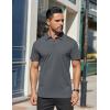 imageCOOFANDY Mens Polo Shirts Short Sleeve Moisture Wicking Golf Shirt Fashion Casual Collared TShirtDark Grey
