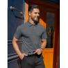 imageCOOFANDY Mens Polo Shirts Short Sleeve Moisture Wicking Golf Shirt Fashion Casual Collared TShirtDark Grey