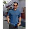 imageCOOFANDY Mens Polo Shirts Short Sleeve Moisture Wicking Golf Shirt Fashion Casual Collared TShirtDenim Blue
