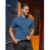 imageCOOFANDY Mens Polo Shirts Short Sleeve Moisture Wicking Golf Shirt Fashion Casual Collared TShirtDenim Blue