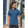 imageCOOFANDY Mens Polo Shirts Short Sleeve Moisture Wicking Golf Shirt Fashion Casual Collared TShirtDenim Blue