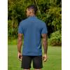 imageCOOFANDY Mens Polo Shirts Short Sleeve Moisture Wicking Golf Shirt Fashion Casual Collared TShirtDenim Blue