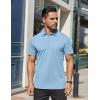 imageCOOFANDY Mens Polo Shirts Short Sleeve Moisture Wicking Golf Shirt Fashion Casual Collared TShirtLight Blue