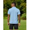 imageCOOFANDY Mens Polo Shirts Short Sleeve Moisture Wicking Golf Shirt Fashion Casual Collared TShirtLight Blue