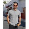 imageCOOFANDY Mens Polo Shirts Short Sleeve Moisture Wicking Golf Shirt Fashion Casual Collared TShirtLight Grey