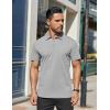 imageCOOFANDY Mens Polo Shirts Short Sleeve Moisture Wicking Golf Shirt Fashion Casual Collared TShirtLight Grey