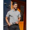 imageCOOFANDY Mens Polo Shirts Short Sleeve Moisture Wicking Golf Shirt Fashion Casual Collared TShirtLight Grey
