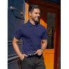 imageCOOFANDY Mens Polo Shirts Short Sleeve Moisture Wicking Golf Shirt Fashion Casual Collared TShirtNavy Blue