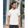 imageCOOFANDY Mens Polo Shirts Short Sleeve Moisture Wicking Golf Shirt Fashion Casual Collared TShirtWhite