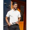 imageCOOFANDY Mens Polo Shirts Short Sleeve Moisture Wicking Golf Shirt Fashion Casual Collared TShirtWhite