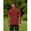 imageCOOFANDY Mens Polo Shirts Short Sleeve Moisture Wicking Golf Shirt Fashion Casual Collared TShirtWine Red
