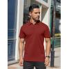 imageCOOFANDY Mens Polo Shirts Short Sleeve Moisture Wicking Golf Shirt Fashion Casual Collared TShirtWine Red
