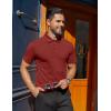 imageCOOFANDY Mens Polo Shirts Short Sleeve Moisture Wicking Golf Shirt Fashion Casual Collared TShirtWine Red