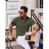 imageCOOFANDY Mens Short Sleeve Polo Shirts Zipper Knit Collar Shirt Lightweight Golf Polo ShirtArmy Green