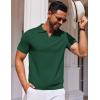 imageCOOFANDY Mens Short Sleeve Polo Shirts Zipper Knit Collar Shirt Lightweight Golf Polo ShirtDark Green