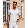 imageCOOFANDY Mens Short Sleeve Polo Shirts Zipper Knit Collar Shirt Lightweight Golf Polo ShirtWhite