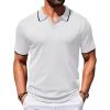 imageCOOFANDY Mens Polo Shirts Short Sleeve Casual Knit Polo Shirt Vintage Golf T Shirts Old Money TopsWhite