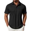 imageCOOFANDY Mens Polo Shirts Short Sleeve Casual Shirts with PocketBlack