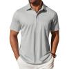 imageCOOFANDY Mens Polo Shirts Short Sleeve Casual Shirts with PocketLight Grey
