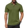 imageCOOFANDY Mens Polo Shirts Short Sleeve Moisture Wicking Golf Shirt Fashion Casual Collared TShirtArmy Green