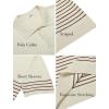 imageCOOFANDY Mens Knit Polo Shirts Short Sleeve Striped Golf Polo Shirts Lightweight Casual Collared T ShirtBeige Caramel Stripes