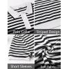imageCOOFANDY Mens Knit Polo Shirts Short Sleeve Striped Golf Polo Shirts Lightweight Casual Collared T ShirtBlack Stripes