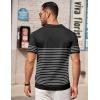 imageCOOFANDY Mens Knit Polo Shirts Short Sleeve Striped Golf Polo Shirts Lightweight Casual Collared T ShirtBlack White Stripes