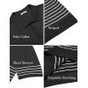 imageCOOFANDY Mens Knit Polo Shirts Short Sleeve Striped Golf Polo Shirts Lightweight Casual Collared T ShirtBlack White Stripes