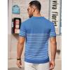 imageCOOFANDY Mens Knit Polo Shirts Short Sleeve Striped Golf Polo Shirts Lightweight Casual Collared T ShirtBlue White Stripes