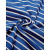 imageCOOFANDY Mens Knit Polo Shirts Short Sleeve Striped Golf Polo Shirts Lightweight Casual Collared T ShirtBlue White Stripes
