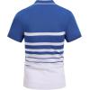 imageCOOFANDY Mens Knit Polo Shirts Short Sleeve Striped Golf Polo Shirts Lightweight Casual Collared T ShirtBlue and White