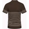 imageCOOFANDY Mens Knit Polo Shirts Short Sleeve Striped Golf Polo Shirts Lightweight Casual Collared T ShirtBrown Beige Stripes