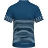 imageCOOFANDY Mens Knit Polo Shirts Short Sleeve Striped Golf Polo Shirts Lightweight Casual Collared T ShirtDenim Blue White Stripes