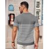 imageCOOFANDY Mens Knit Polo Shirts Short Sleeve Striped Golf Polo Shirts Lightweight Casual Collared T ShirtGrey White Stripes