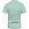 imageCOOFANDY Mens Knit Polo Shirts Short Sleeve Striped Golf Polo Shirts Lightweight Casual Collared T ShirtIce Green White Stripes