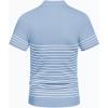 imageCOOFANDY Mens Knit Polo Shirts Short Sleeve Striped Golf Polo Shirts Lightweight Casual Collared T ShirtLight Blue White Stripes