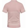 imageCOOFANDY Mens Knit Polo Shirts Short Sleeve Striped Golf Polo Shirts Lightweight Casual Collared T ShirtPink White Stripes