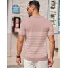 imageCOOFANDY Mens Knit Polo Shirts Short Sleeve Striped Golf Polo Shirts Lightweight Casual Collared T ShirtPink White Stripes