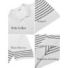imageCOOFANDY Mens Knit Polo Shirts Short Sleeve Striped Golf Polo Shirts Lightweight Casual Collared T ShirtWhite Black Stripes