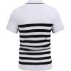 imageCOOFANDY Mens Knit Polo Shirts Short Sleeve Striped Golf Polo Shirts Lightweight Casual Collared T ShirtWhite and Black