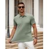 imageCOOFANDY Mens Polo Shirt Golf Dry Fit Performance Short Sleeve Moisture Wicking Athletic Polo Collared Tennis TShirtArmy Green