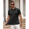 imageCOOFANDY Mens Polo Shirt Golf Dry Fit Performance Short Sleeve Moisture Wicking Athletic Polo Collared Tennis TShirtBlack