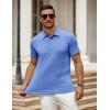 imageCOOFANDY Mens Polo Shirt Golf Dry Fit Performance Short Sleeve Moisture Wicking Athletic Polo Collared Tennis TShirtBlue