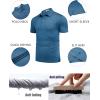 imageCOOFANDY Mens Polo Shirt Golf Dry Fit Performance Short Sleeve Moisture Wicking Athletic Polo Collared Tennis TShirtDark Blue